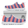 Striped USA Print Pattern White Sneaker-grizzshop