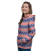 Striped USA Print Pattern Women's Hoodie-grizzshop