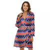 Striped USA Print Pattern Women's Robe-grizzshop