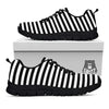 Striped White And Black Print Pattern Black Sneaker-grizzshop