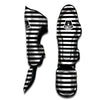 Striped White And Black Print Pattern Muay Thai Shin Guards-grizzshop