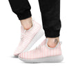 Striped White And Pink Print Pattern White Athletic Shoes-grizzshop