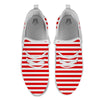 Striped White And Red Print Pattern White Athletic Shoes-grizzshop