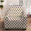 Striped White Heart On LGBT Pride Print Pattern Armchair Slipcover-grizzshop