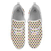 Striped White Heart On LGBT Pride Print Pattern White Athletic Shoes-grizzshop