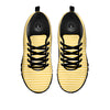 Striped Yellow And White Print Pattern Black Sneaker-grizzshop