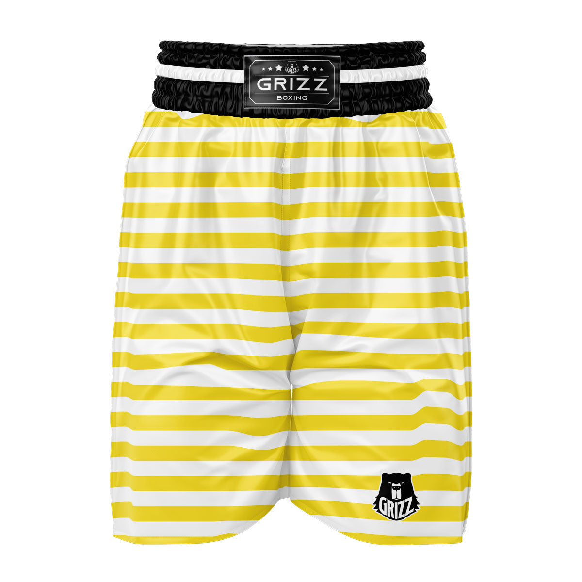 Striped Yellow Print Pattern Boxing Shorts-grizzshop
