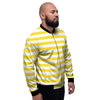 Striped Yellow Print Pattern Men's Bomber Jacket-grizzshop