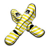 Striped Yellow Print Pattern Muay Thai Shin Guards-grizzshop