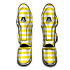 Striped Yellow Print Pattern Muay Thai Shin Guards-grizzshop