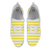 Striped Yellow Print Pattern White Athletic Shoes-grizzshop