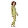 Striped Yellow Print Pattern Women's Pajamas-grizzshop