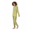 Striped Yellow Print Pattern Women's Pajamas-grizzshop