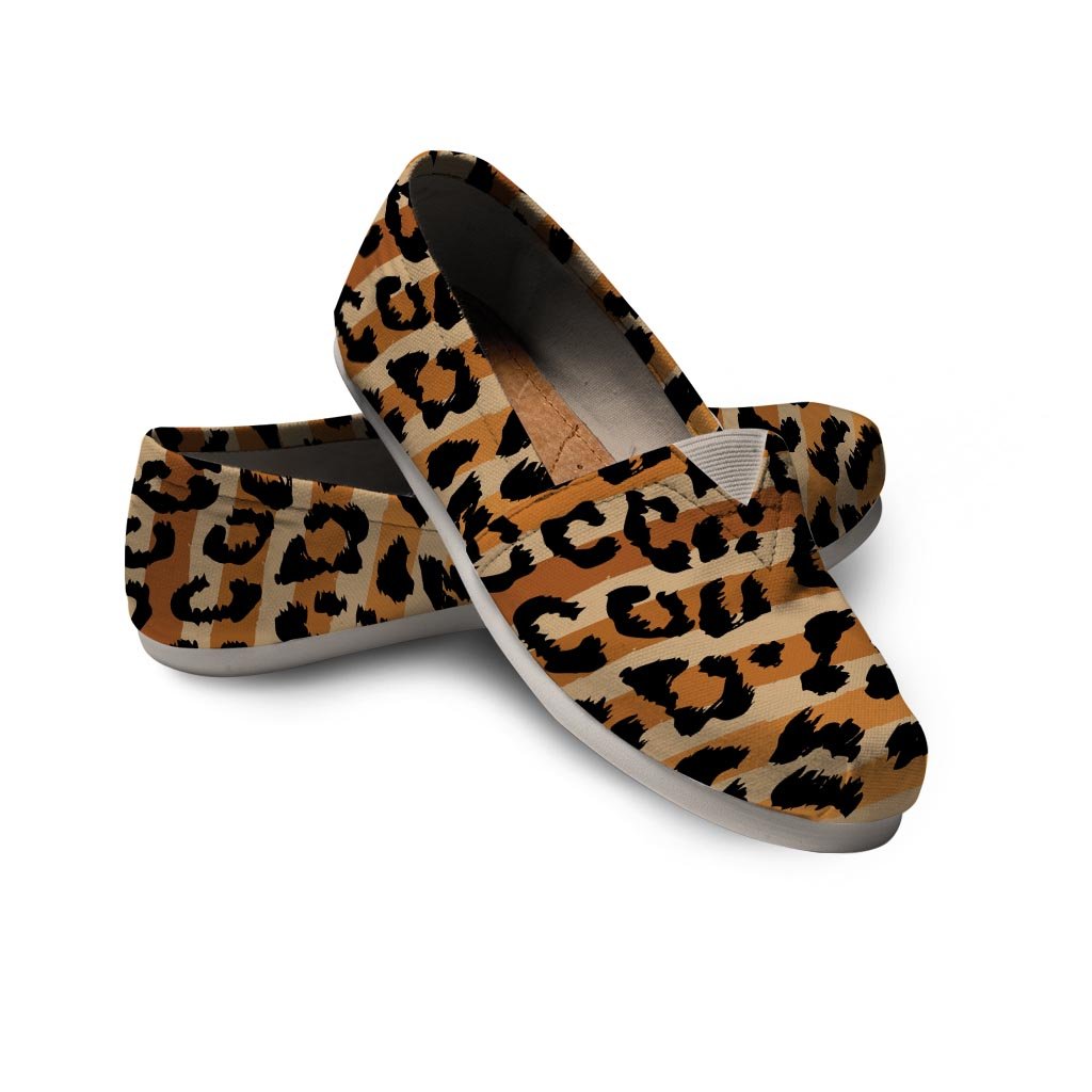 Striped Leopard Canvas Shoes-grizzshop