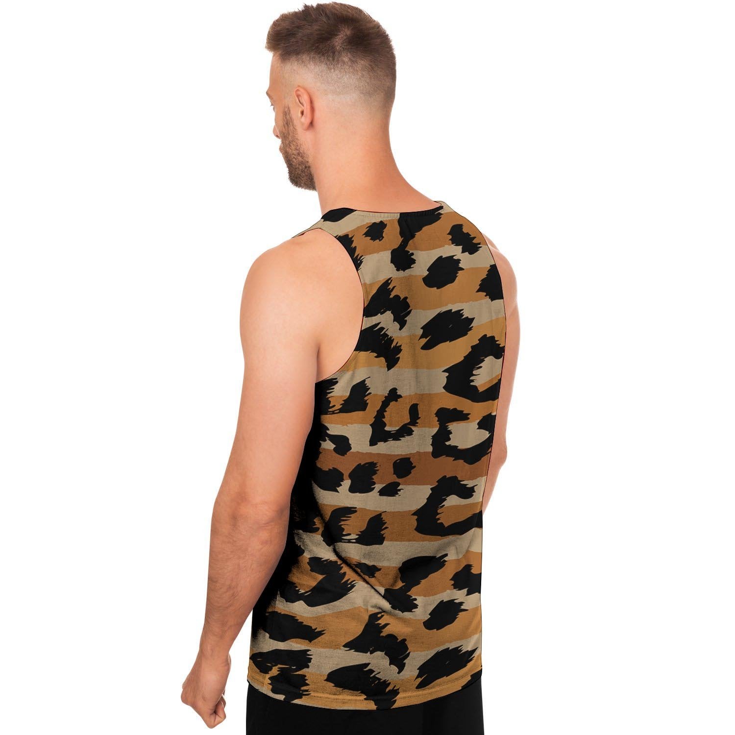 Striped Leopard Men's Tank Tops-grizzshop