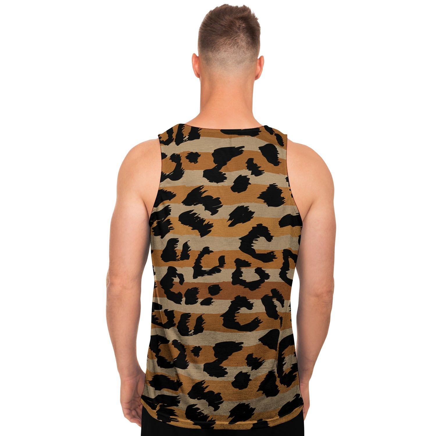 Striped Leopard Men's Tank Tops-grizzshop