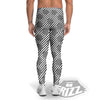 Stripes And Checkered Polka Dots Print Pattern Men's Leggings-grizzshop