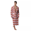 Stripes Merry Christmas Print Pattern Men's Robe-grizzshop