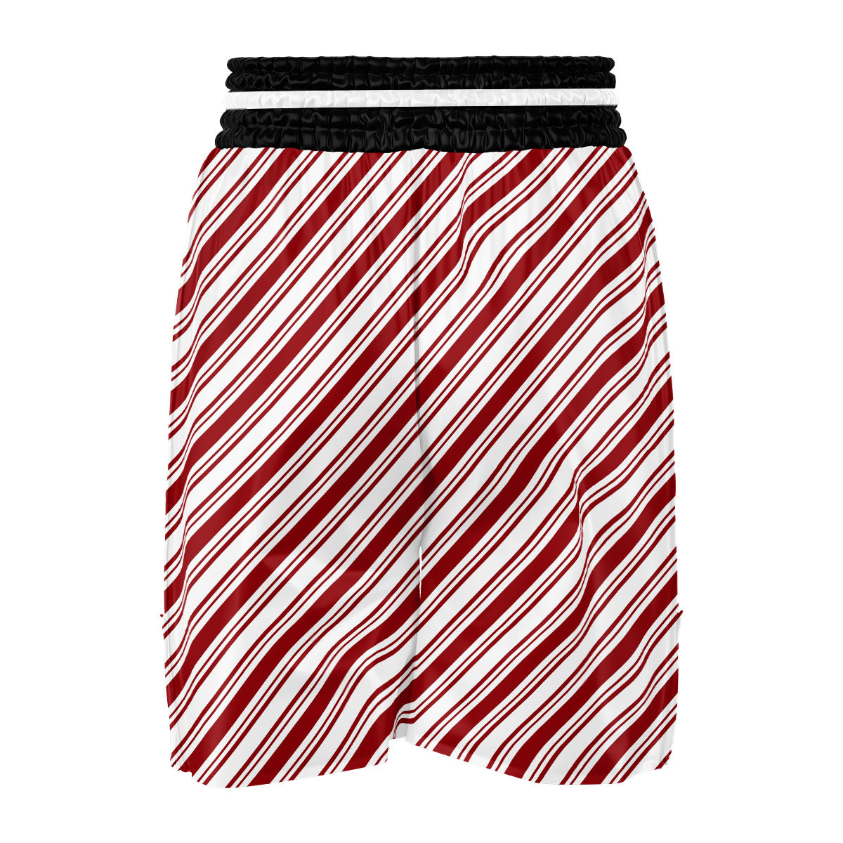 Stripes Xmas Candy Cane Print Pattern Boxing Shorts-grizzshop