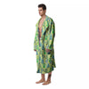 Succulent And Pastel Cactus Print Men's Robe-grizzshop