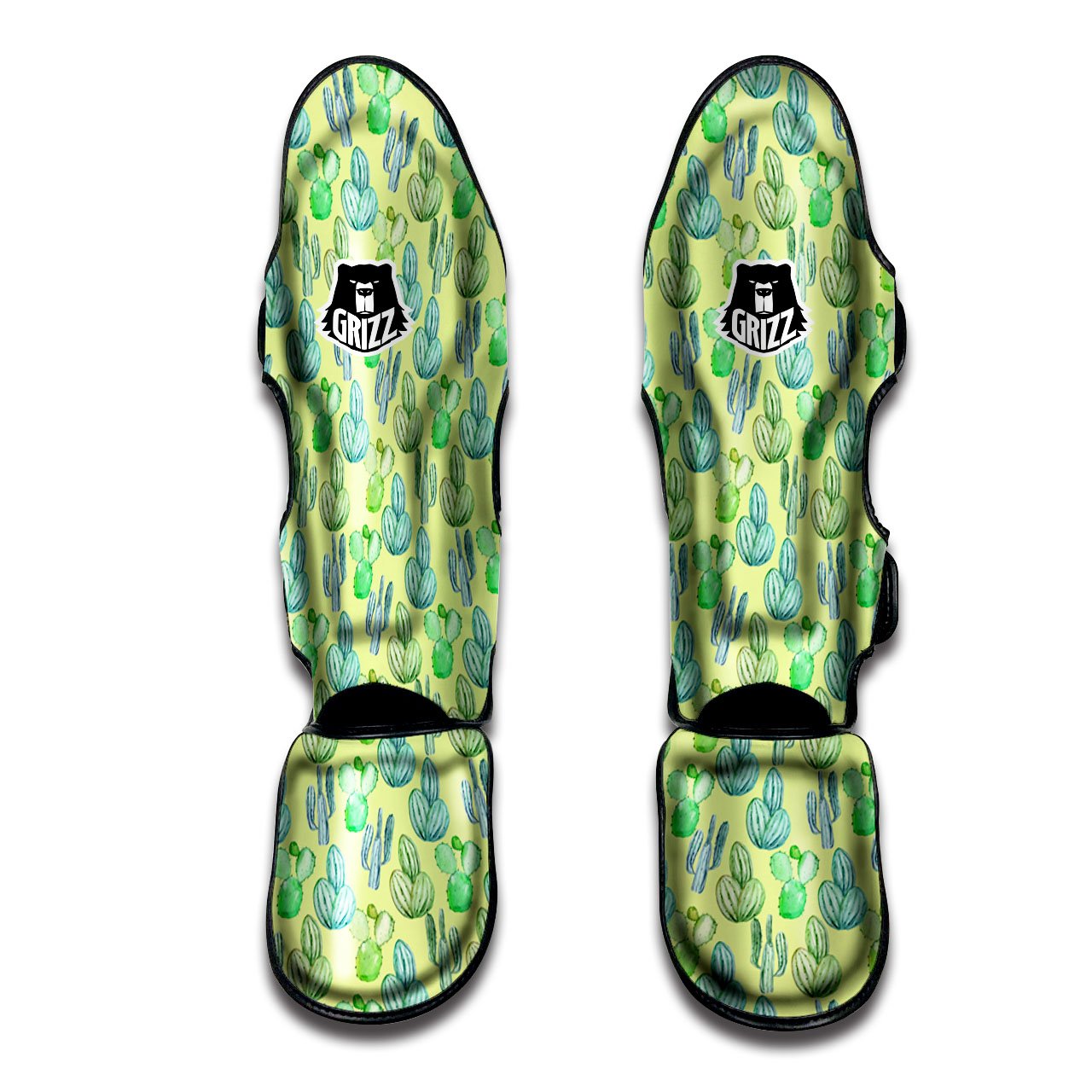 Succulent And Pastel Cactus Print Muay Thai Shin Guards