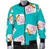 Sudoku Pattern Print Men's Bomber Jacket-grizzshop