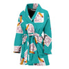 Sudoku Pattern Print Women Long Robe-grizzshop