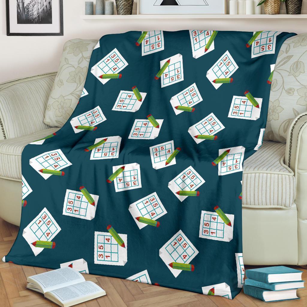 Sudoku Print Pattern Blanket-grizzshop