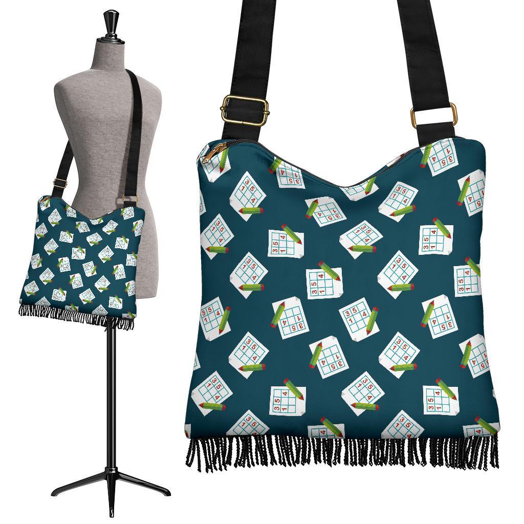 Sudoku Print Pattern Crossbody bags-grizzshop