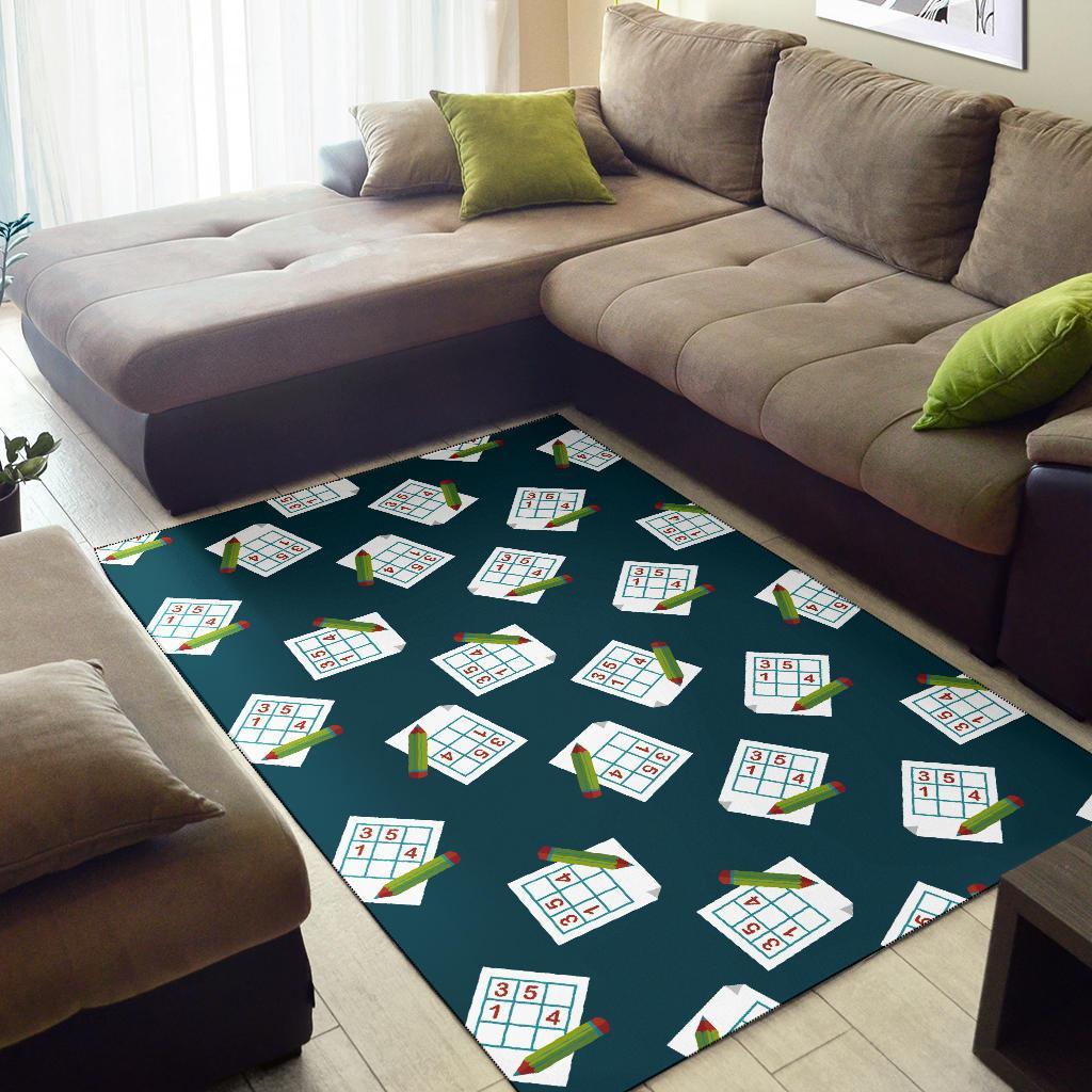 Sudoku Print Pattern Floor Mat-grizzshop