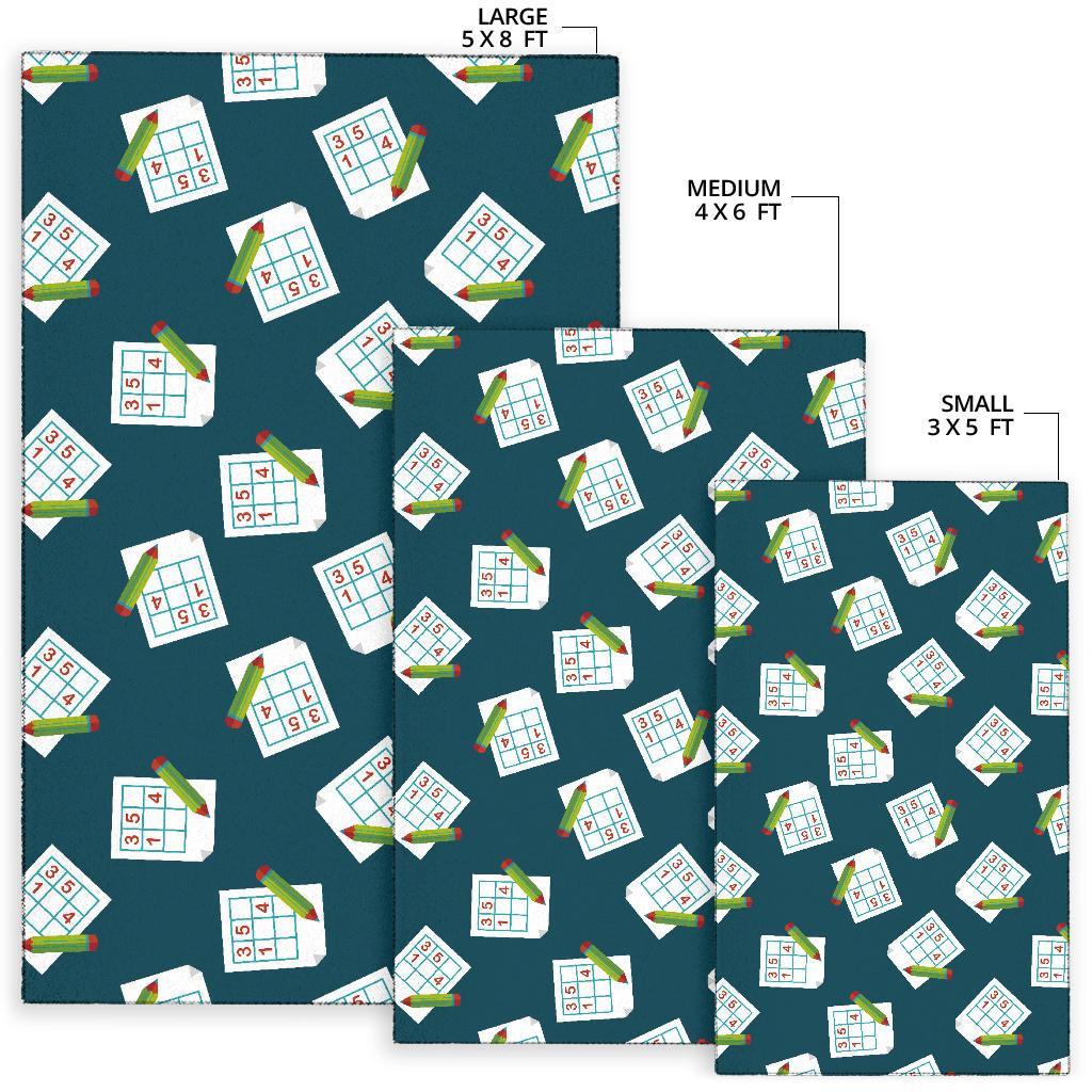 Sudoku Print Pattern Floor Mat-grizzshop