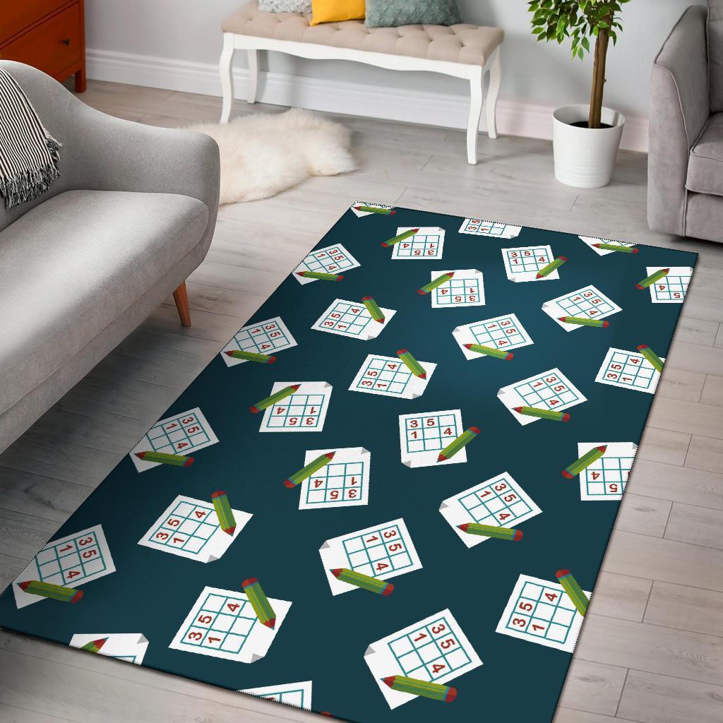 Sudoku Print Pattern Floor Mat-grizzshop