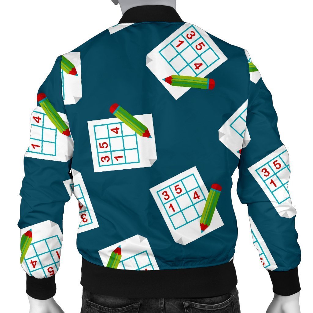 Sudoku Print Pattern Men's Bomber Jacket-grizzshop