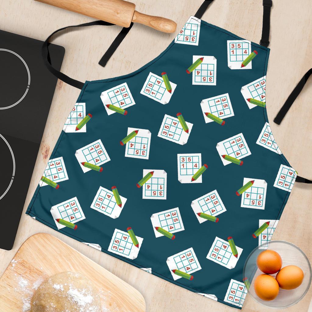 Sudoku Print Pattern Women's Apron-grizzshop