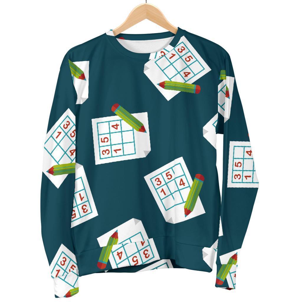 Sudoku Print Pattern Women's Sweatshirt-grizzshop