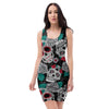 Sugar Skull Bodycon Dress-grizzshop