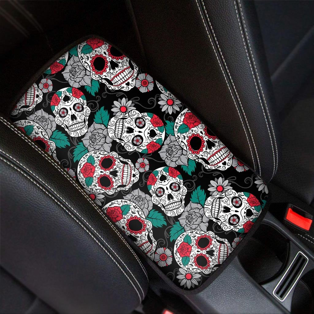 Sugar Skull Car Console Cover-grizzshop