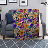 Sugar Skull Flower Blanket-grizzshop