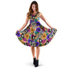 Sugar Skull Flower Dress-grizzshop