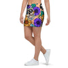 Sugar Skull Flower Mini Skirt-grizzshop