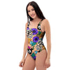 Sugar Skull Flower One Piece Swimsuite-grizzshop