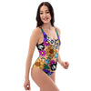 Sugar Skull Flower One Piece Swimsuite-grizzshop