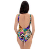 Sugar Skull Flower One Piece Swimsuite-grizzshop