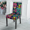 Sugar Skull Girly Skeleton Floral Pattern Print Chair Cover-grizzshop