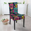 Sugar Skull Girly Skeleton Floral Pattern Print Chair Cover-grizzshop