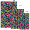 Sugar Skull Girly Skeleton Floral Pattern Print Floor Mat-grizzshop