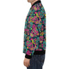 Sugar Skull Girly Skeleton Floral Pattern Print Men's Bomber Jacket-grizzshop