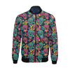 Sugar Skull Girly Skeleton Floral Pattern Print Men's Bomber Jacket-grizzshop