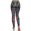 Sugar Skull Girly Skeleton Floral Pattern Print Pattern Women Leggings-grizzshop