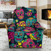 Sugar Skull Girly Skeleton Floral Pattern Print Recliner Cover-grizzshop